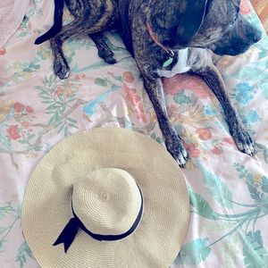 Floppy straw beach hat - cute puppy not included :)
